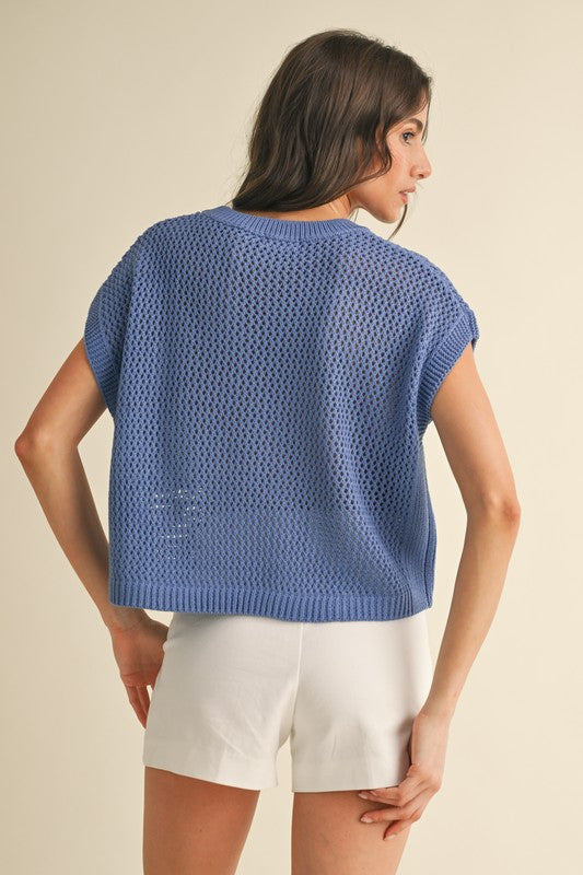 All American Girl USA Flag Blue Knit Top