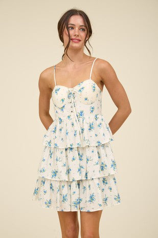 Barefoot On A Boat Blue Floral Dress