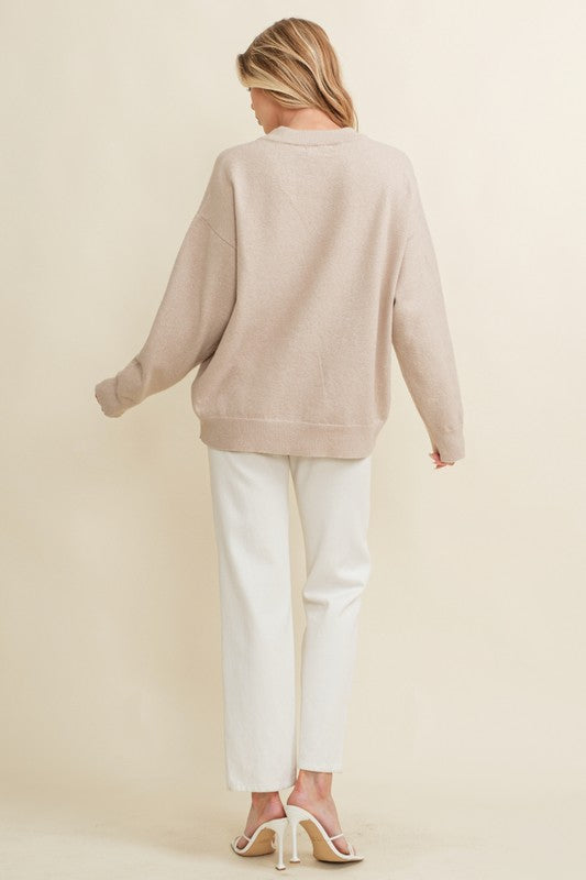 Bareback Rider Beige Horseshoe Sweater