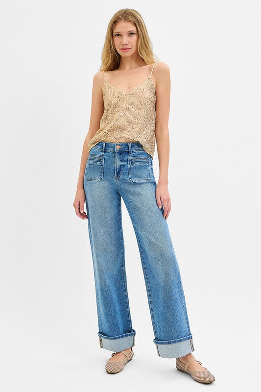 Way Back When Wide Leg Risen Jeans