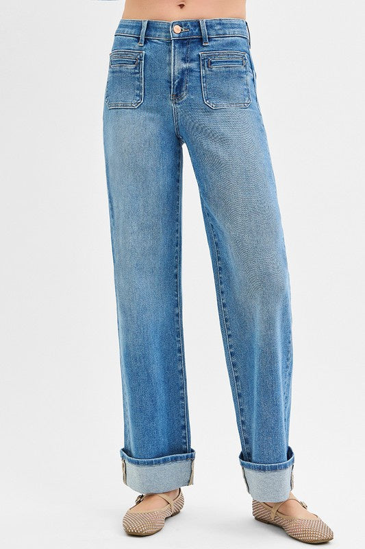 Way Back When Wide Leg Risen Jeans
