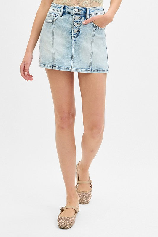 Your Secret Is Safe With Me Denim Risen Skort