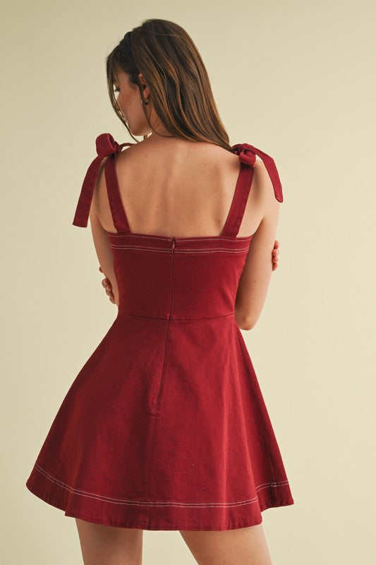 Gonna Be A Lil Late Burgundy Dress