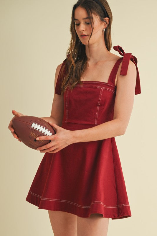 Gonna Be A Lil Late Burgundy Dress