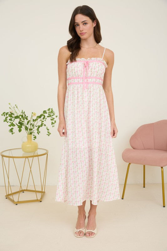 Bows & Pearls Pink Bow Maxi Dress