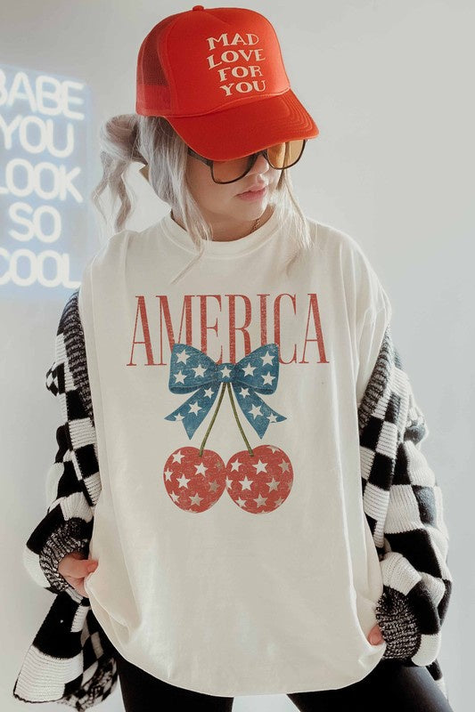 40% Off - America Cherry Graphic Tee