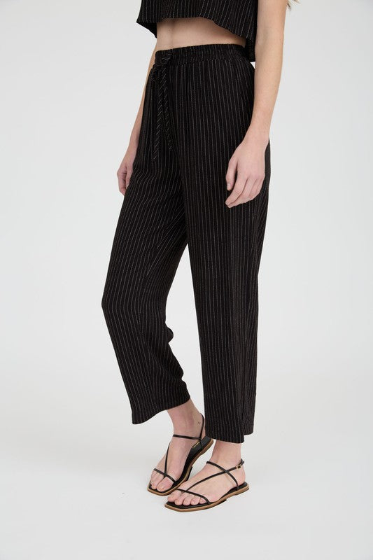 50% Off - On Lake Time Black Linen Pants