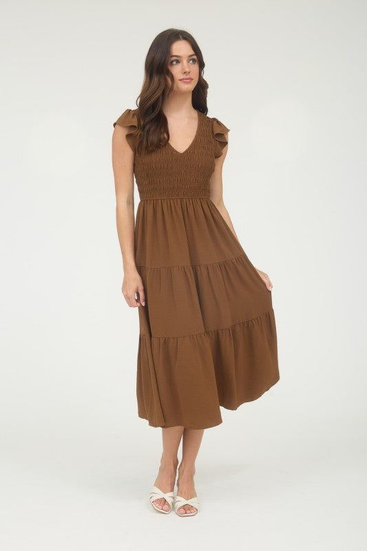 Don't Mind If You Do Brown Mid Maxi Dress