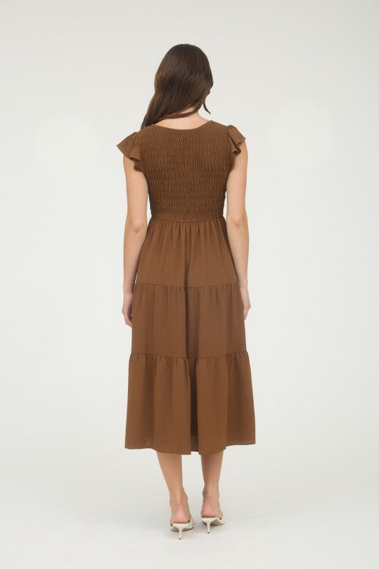 Don't Mind If You Do Brown Mid Maxi Dress