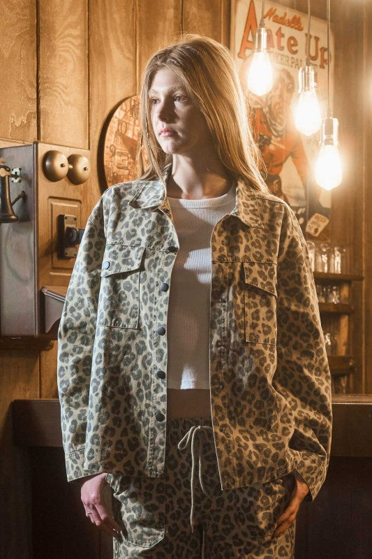 Feelin' Lucky Leopard Print Shacket