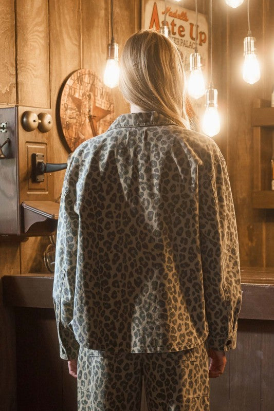 Feelin' Lucky Leopard Print Shacket