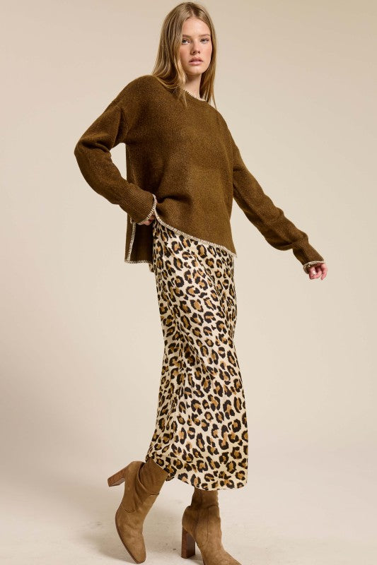 RESTOCK Like No Other Light Leopard Print Mid Maxi