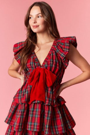 Sleigh Bells Ringing Red Plaid Dress