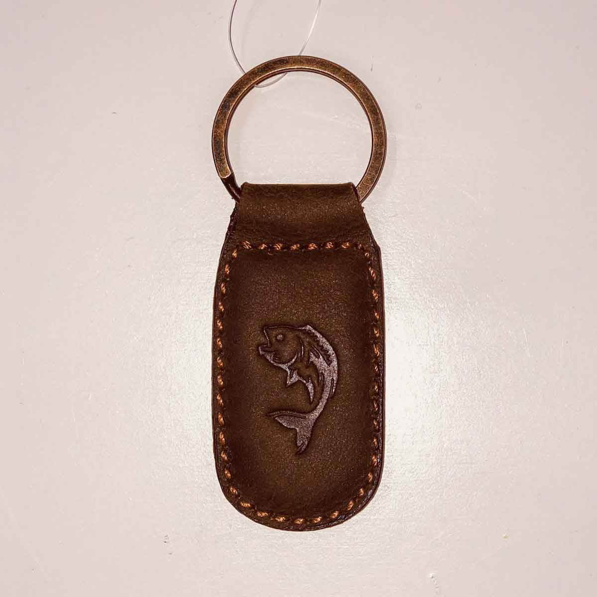 Leather Fish Keychain