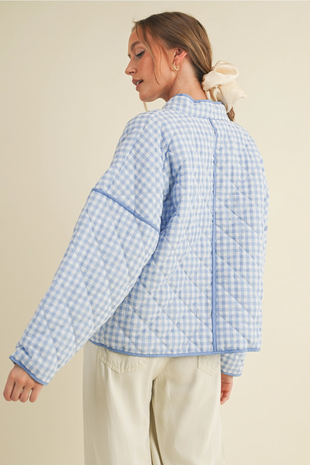 Don’t Question It Blue Plaid Quilted Jacket