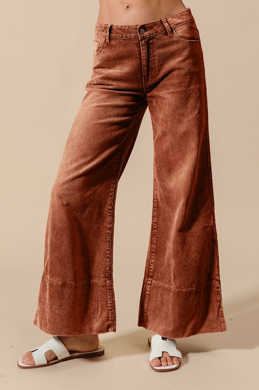 See You Around Rust Corduroy Pants