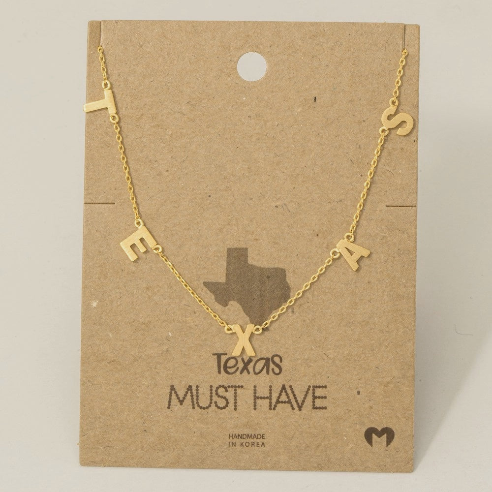 Gold Texas Charm Necklace