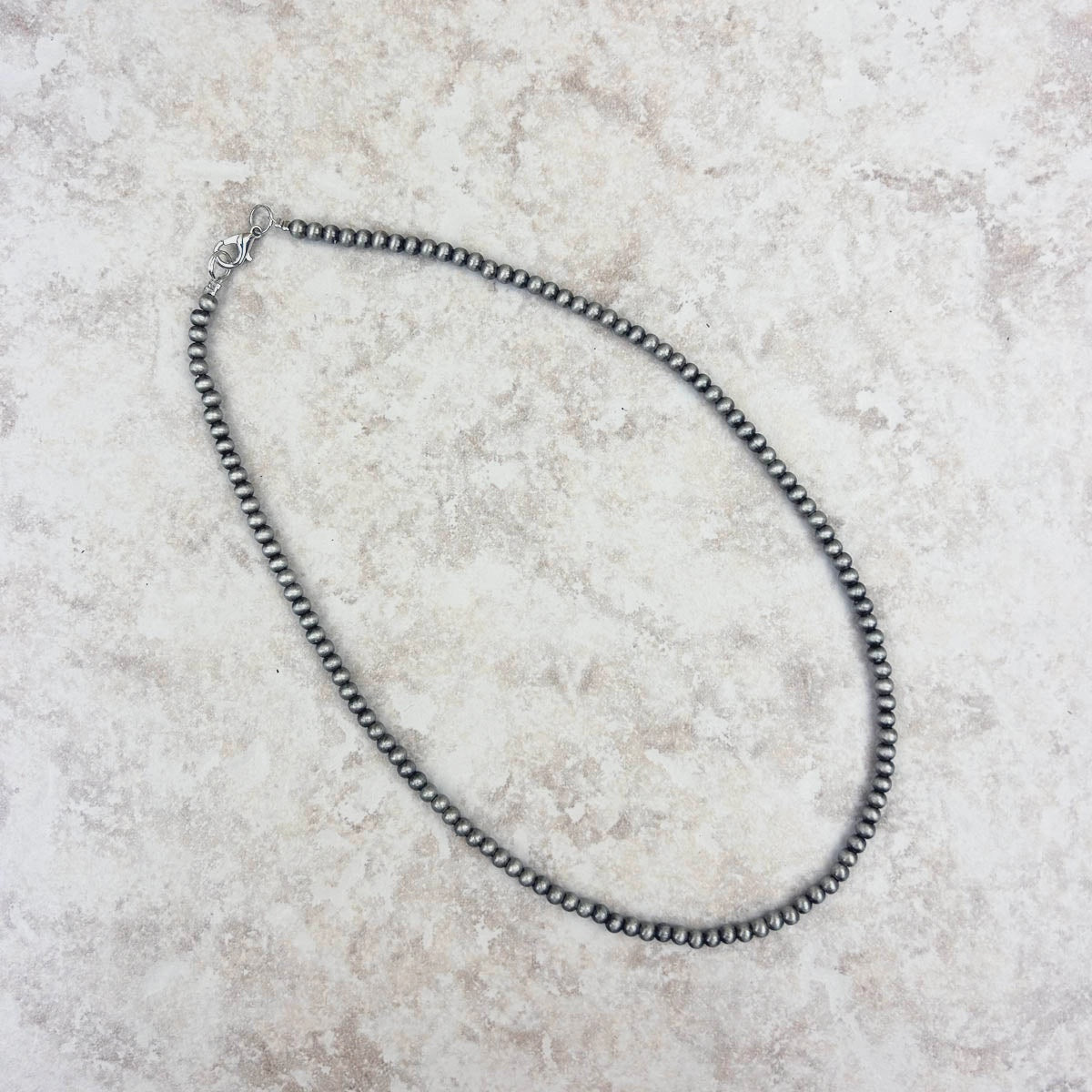 Silver Single Strand Beaded Necklace