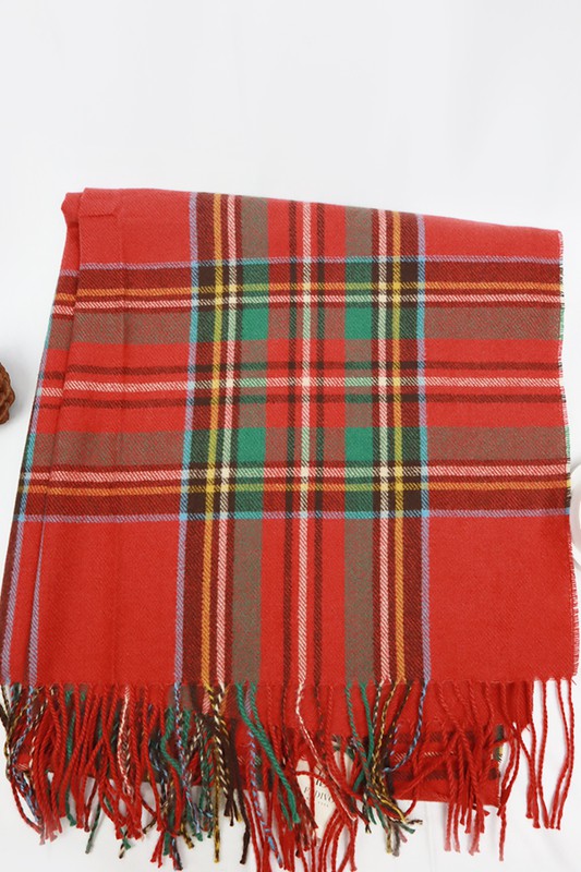 Under The Mistletoe Red Plaid Scarf
