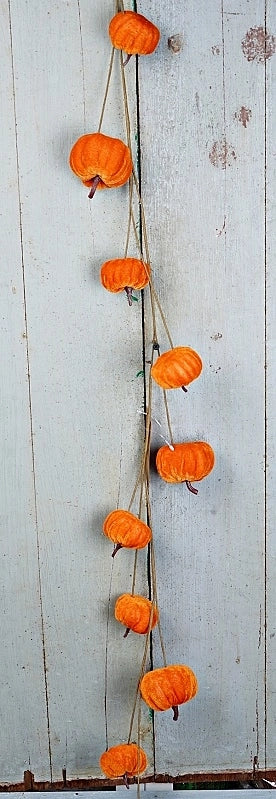50% Off - Velvet Pumpkin Garland