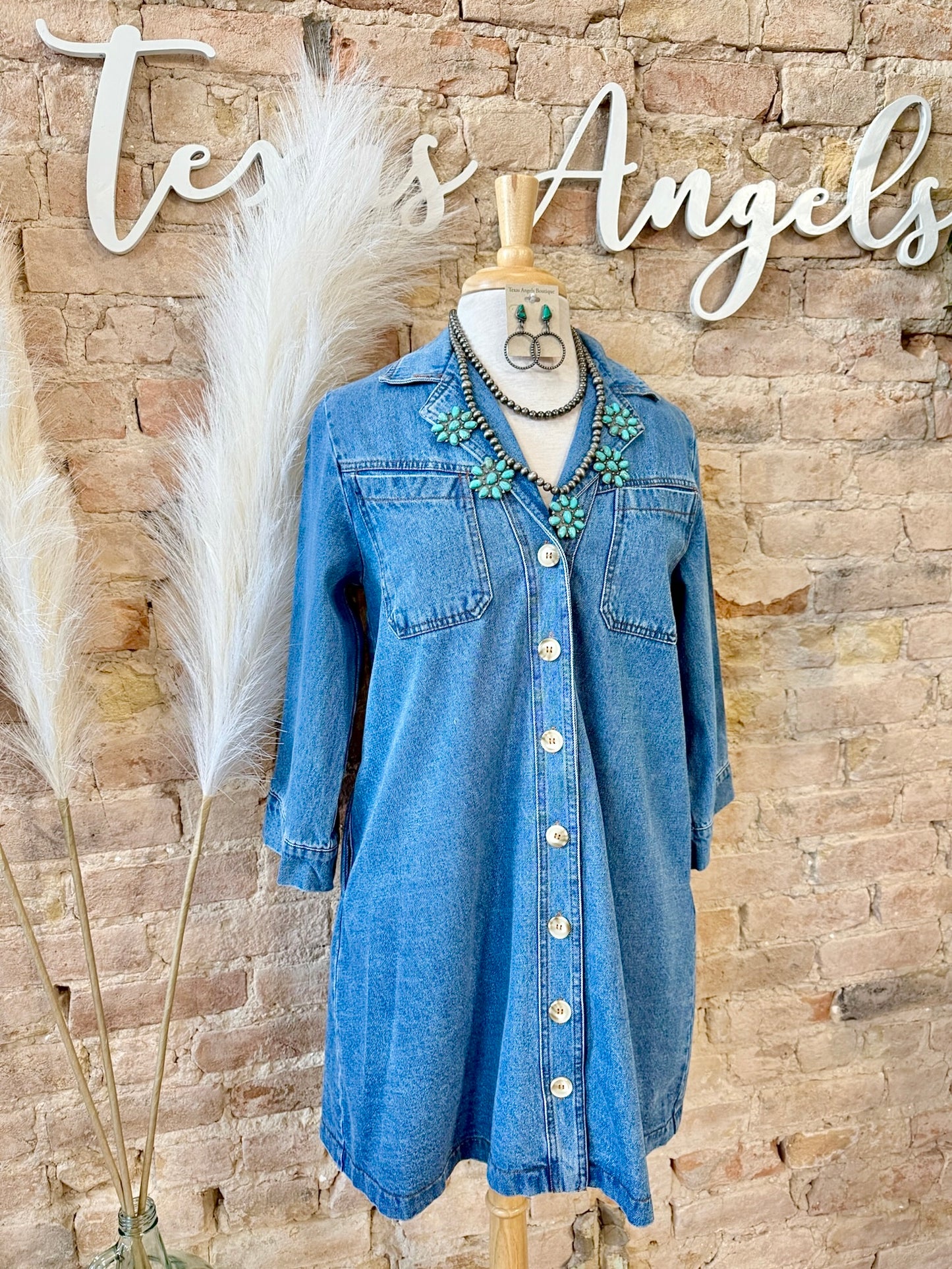 Dolly With A Touch Of Denim Dress
