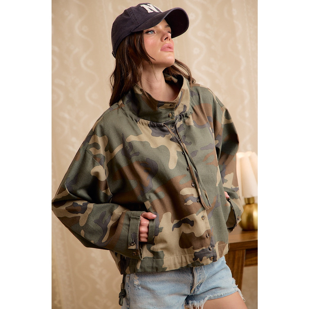 Wild As The Wind Camo Print Windbreaker