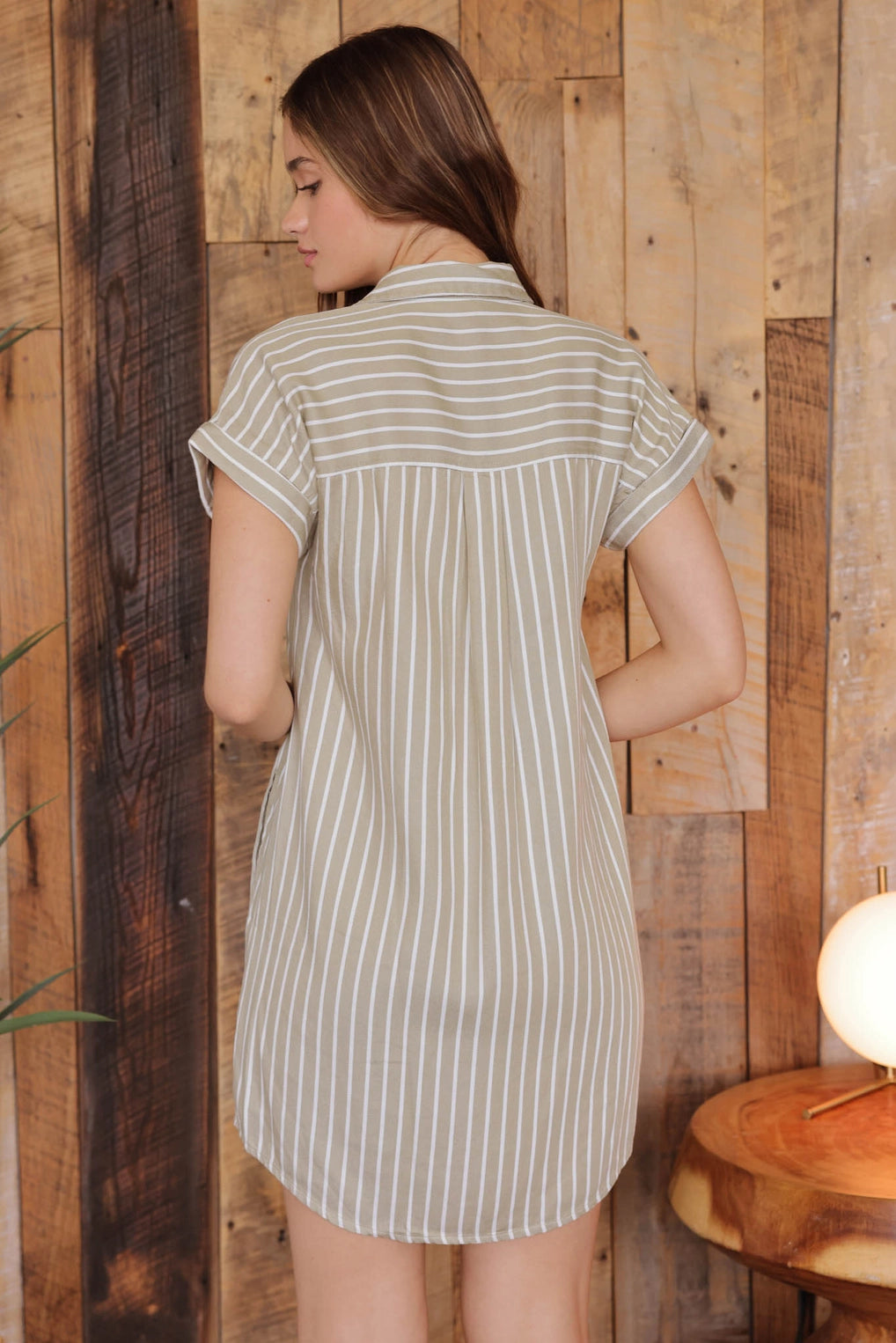 It Is What It Is Olive Striped Dress