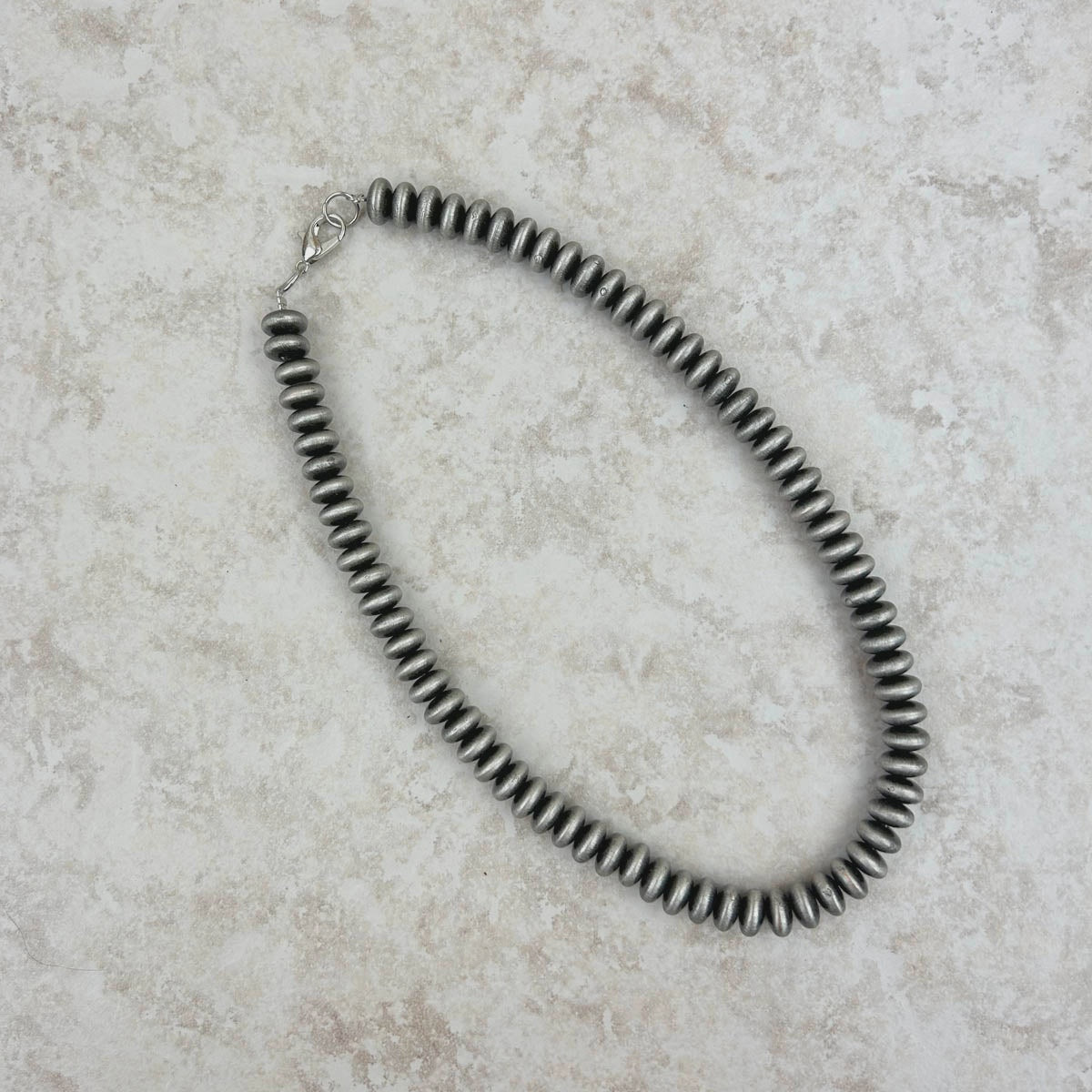 Silver Saucer Beaded Necklace