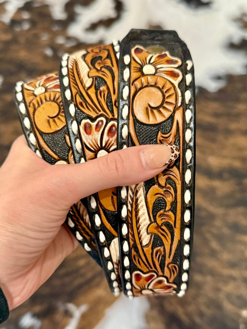 American Darling Tooled Leather Purse Strap