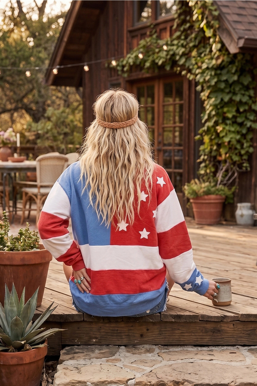 Proud American Girlie Flag Top