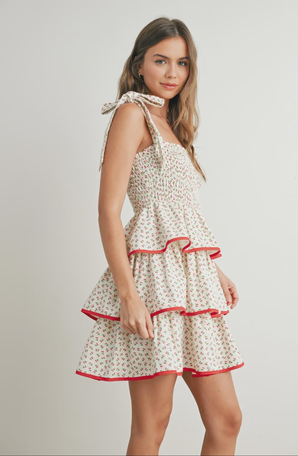 40% Off - The Cherry On Top Ruffle Dress