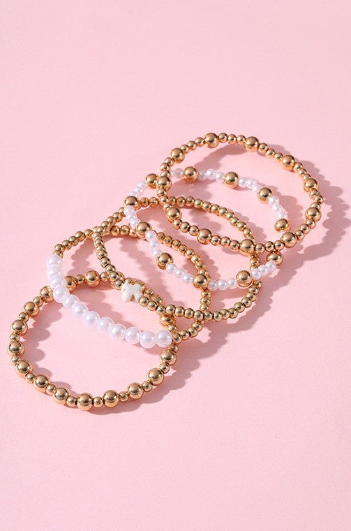 Stretchy Gold Bracelet Set