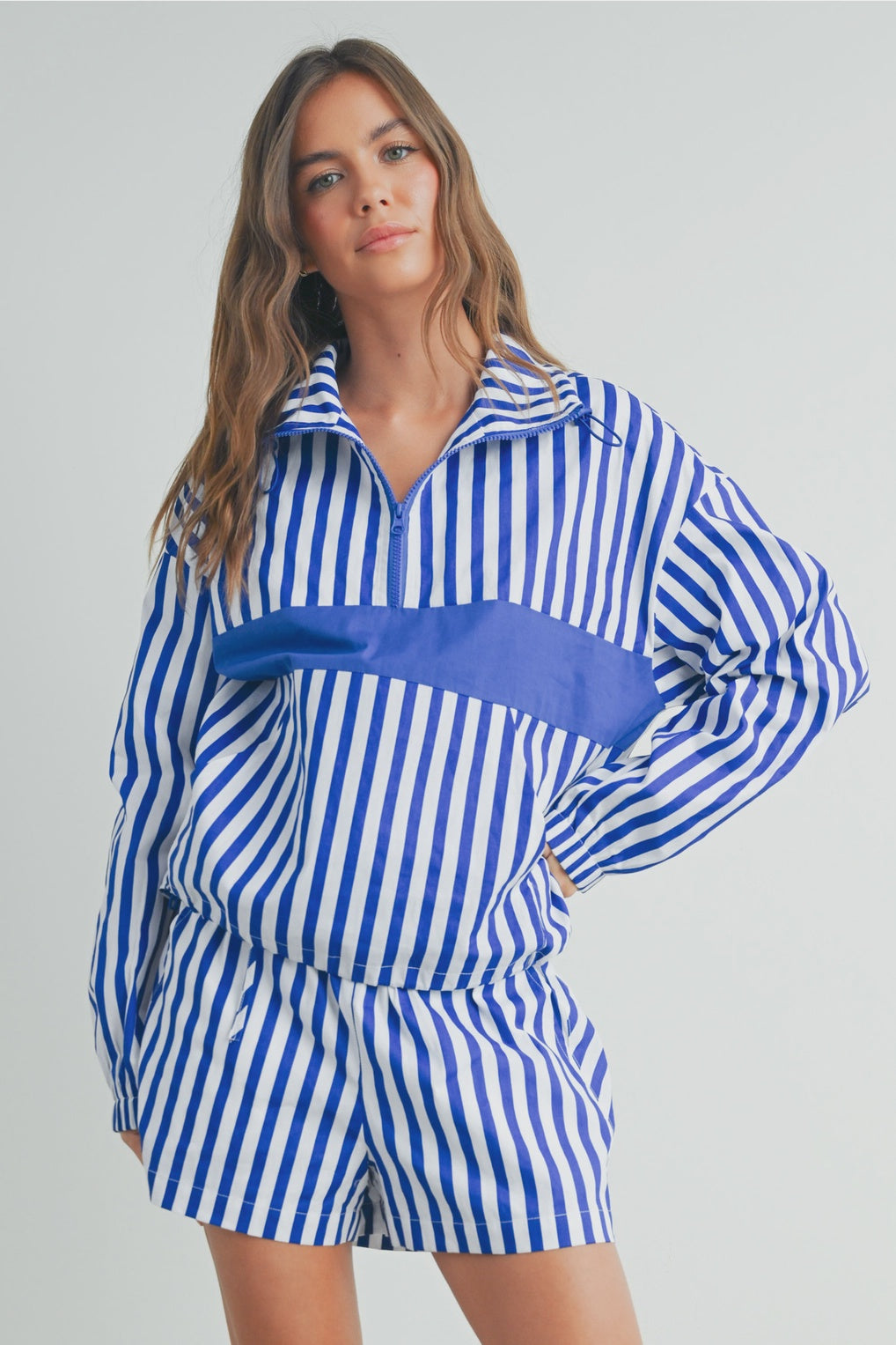 ASU Royal Blue Striped Sweatshirt