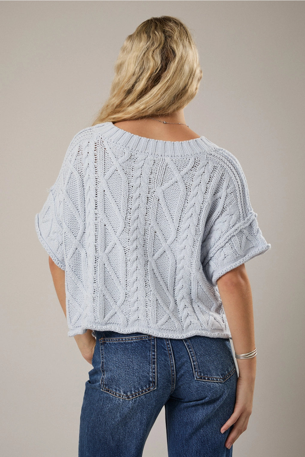 Knot A Care In The World Blue Knit Sweater