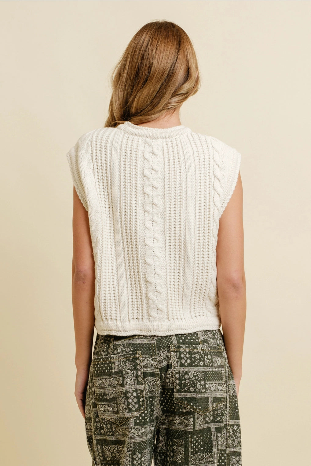 40% Off - I Can See Clearly Now Ivory Sweater Vest