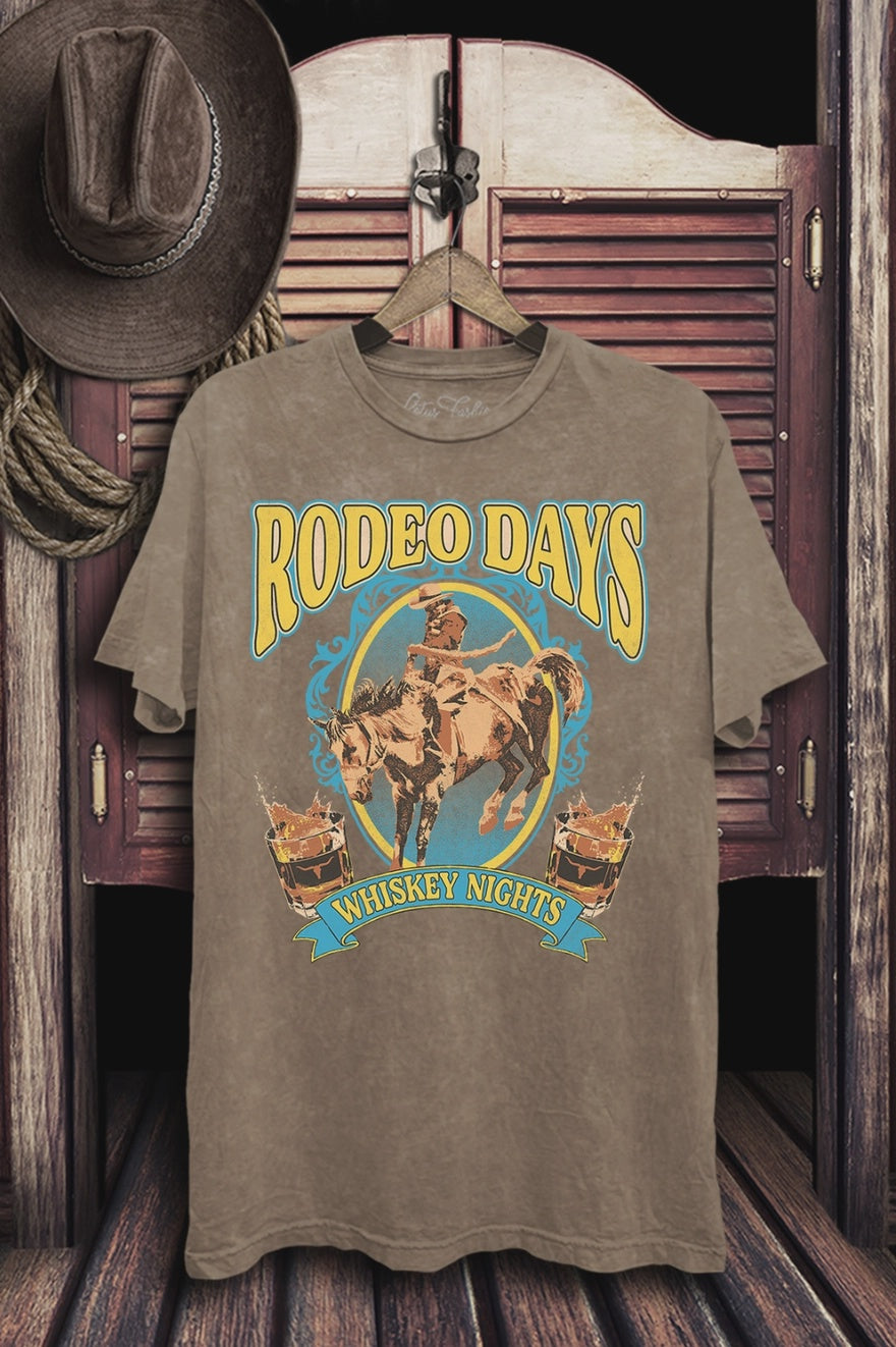 Rodeo Days & Whiskey Nights Graphic Tee