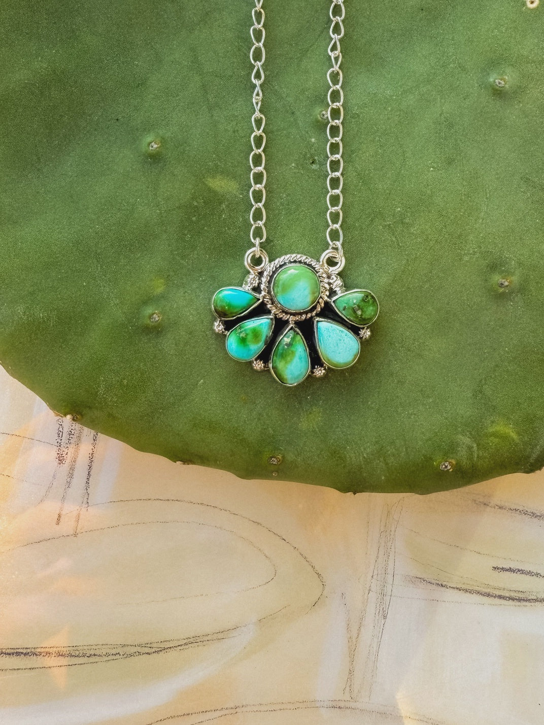 Sterling Silver & Genuine Turquoise Necklace