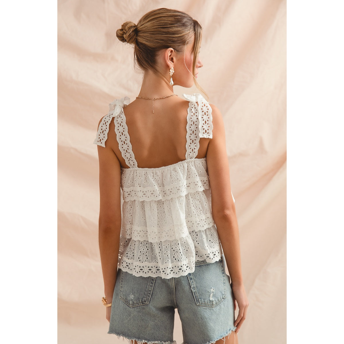 Wave On Wave White Ruffled Lace Top