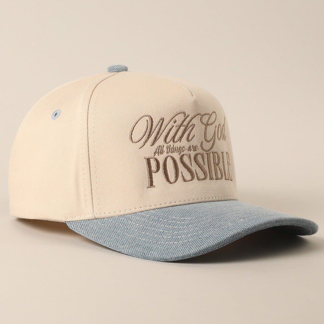 With God All Things Are Possible Embroidered Trucker Hat