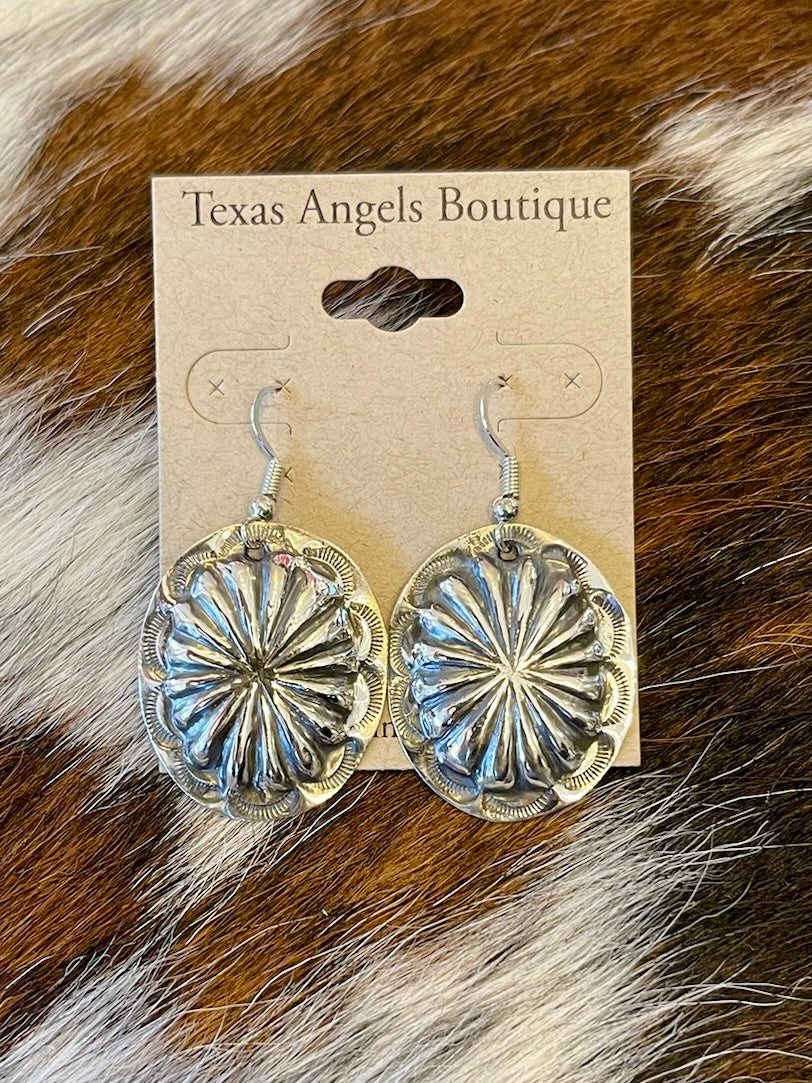 Sterling Silver Concho Earrings