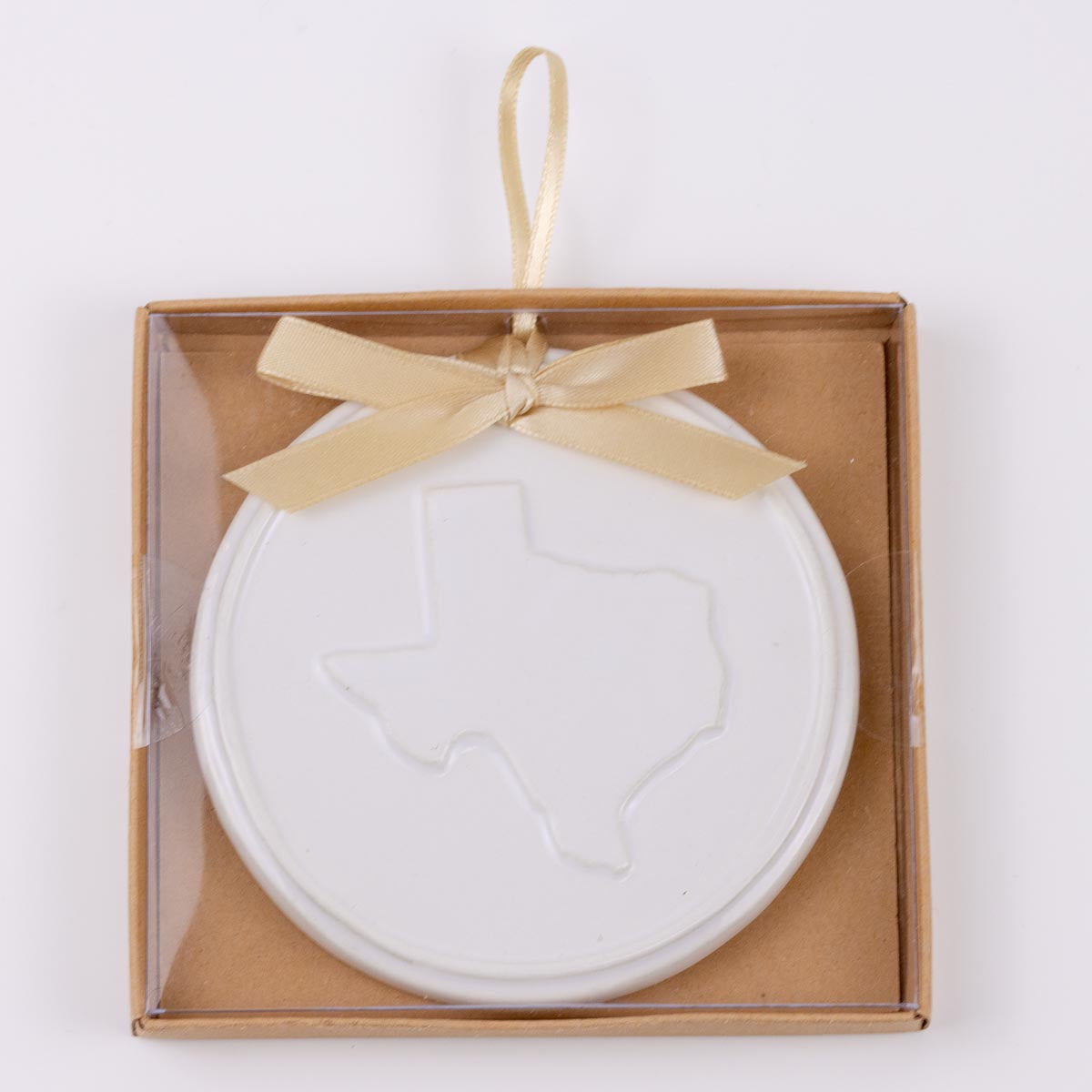 White Texas State Christmas Ornament