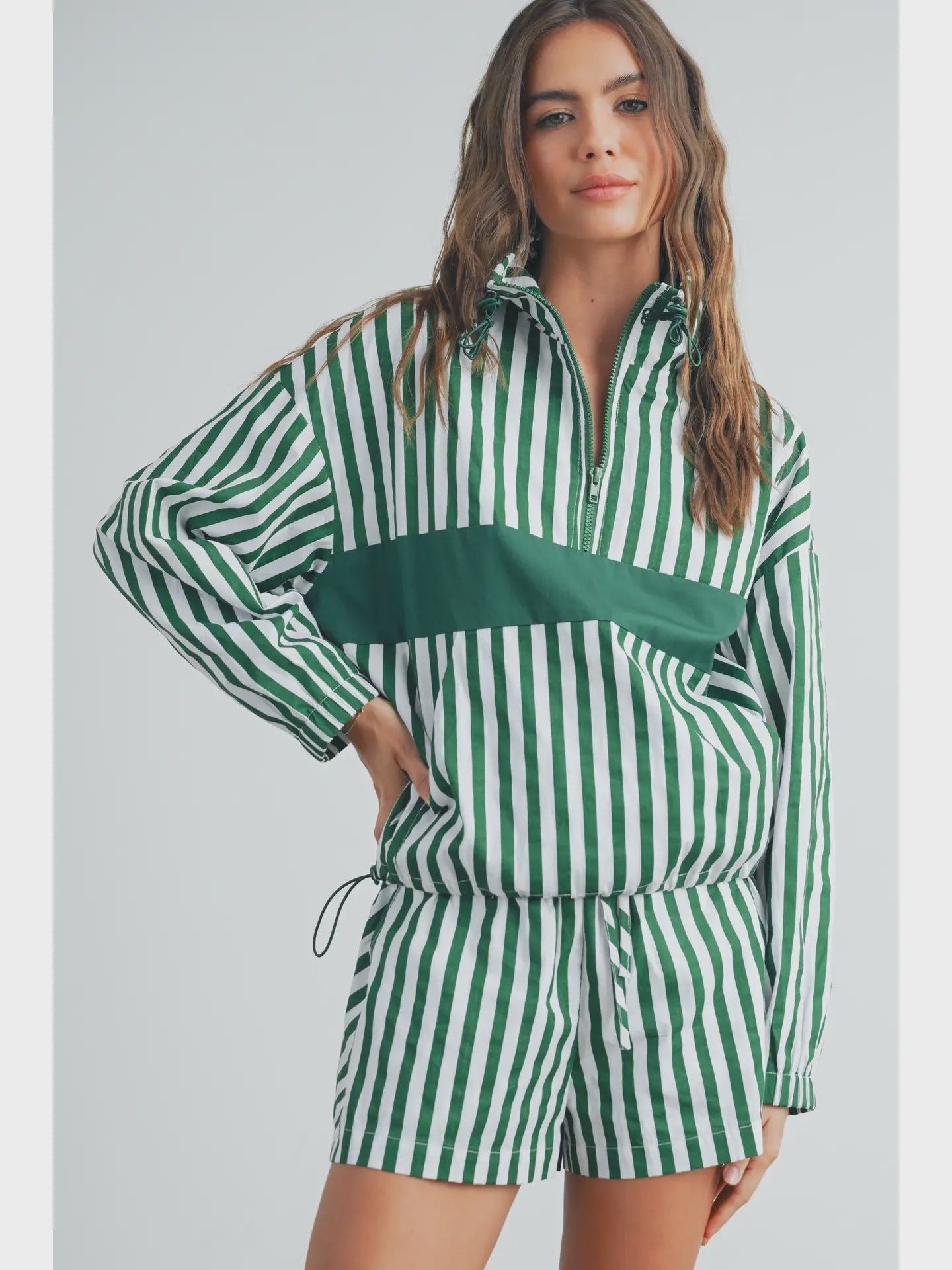 Wall Hawks Green Striped Sweatshirt