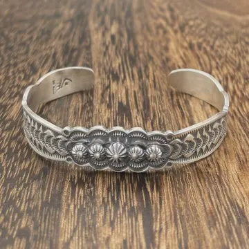 Navajo Handmade Sterling Silver Stacker Cuff