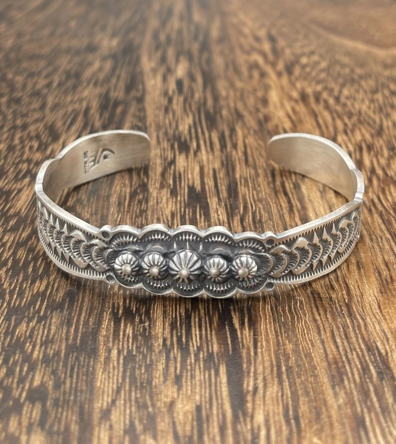 Navajo Handmade Sterling Silver Stacker Cuff