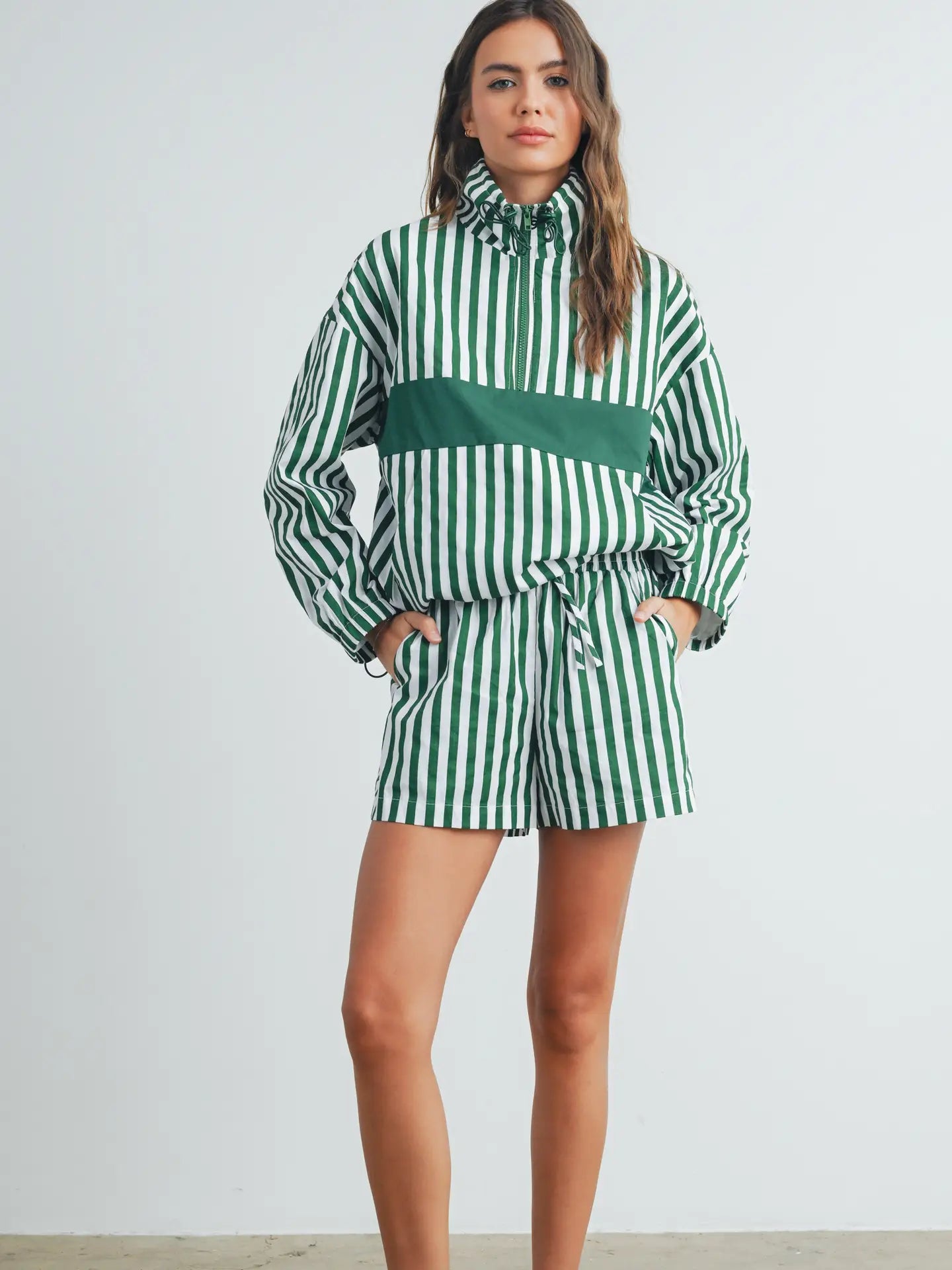 Wall Hawks Green Striped Sweatshirt
