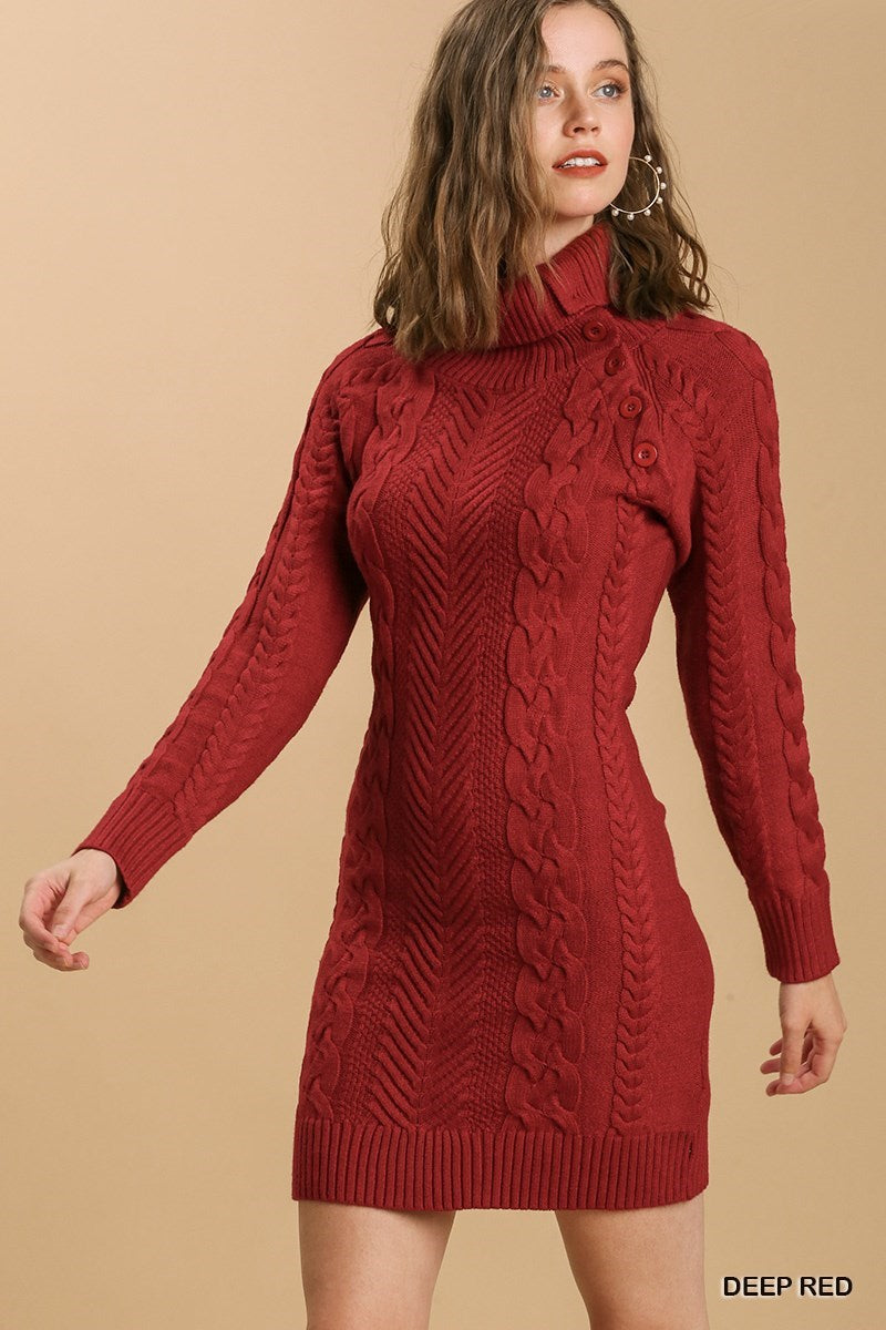 50% Off - Really Did Try Red Sweater Dress