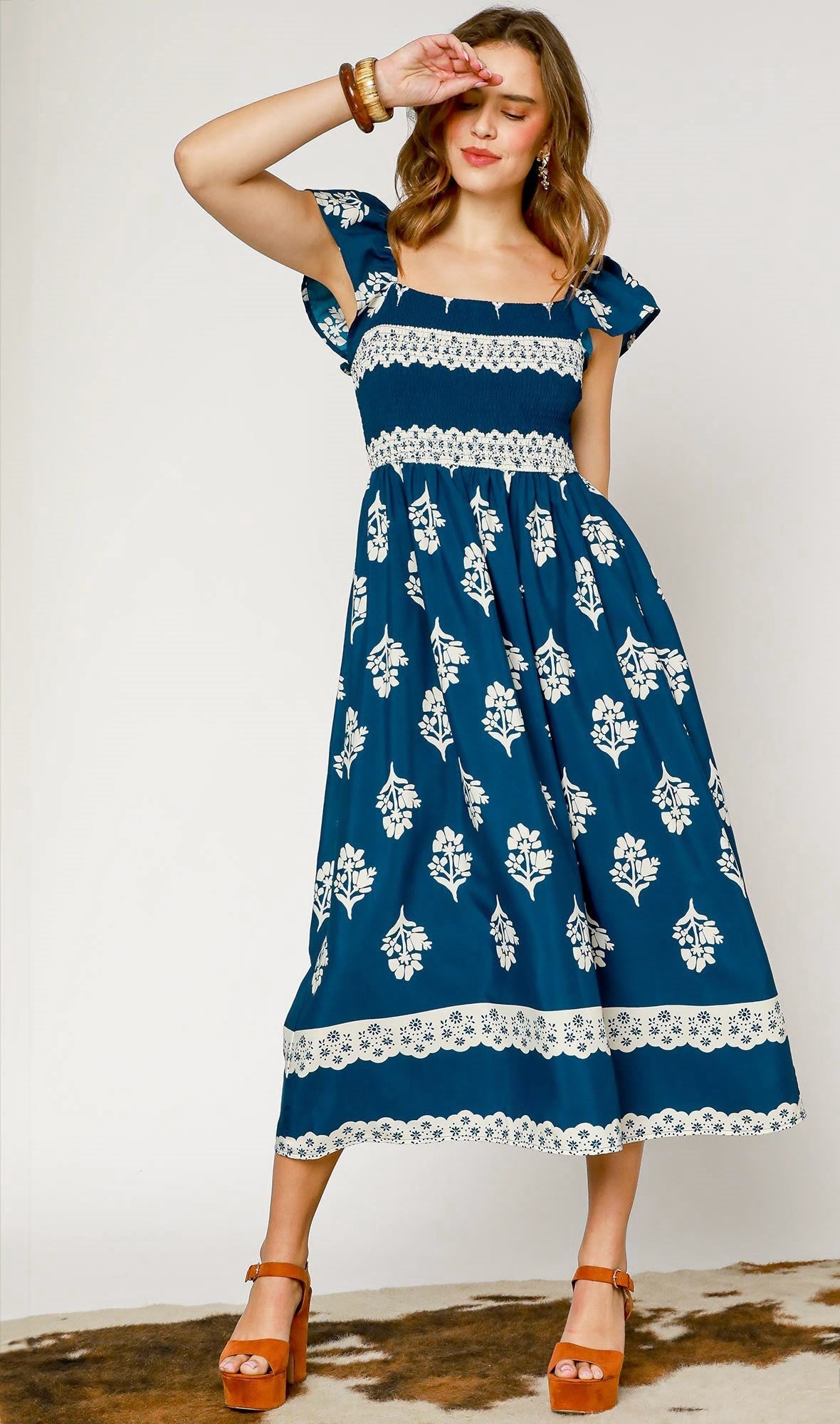 Vacation Bound Navy Boho Maxi Dress