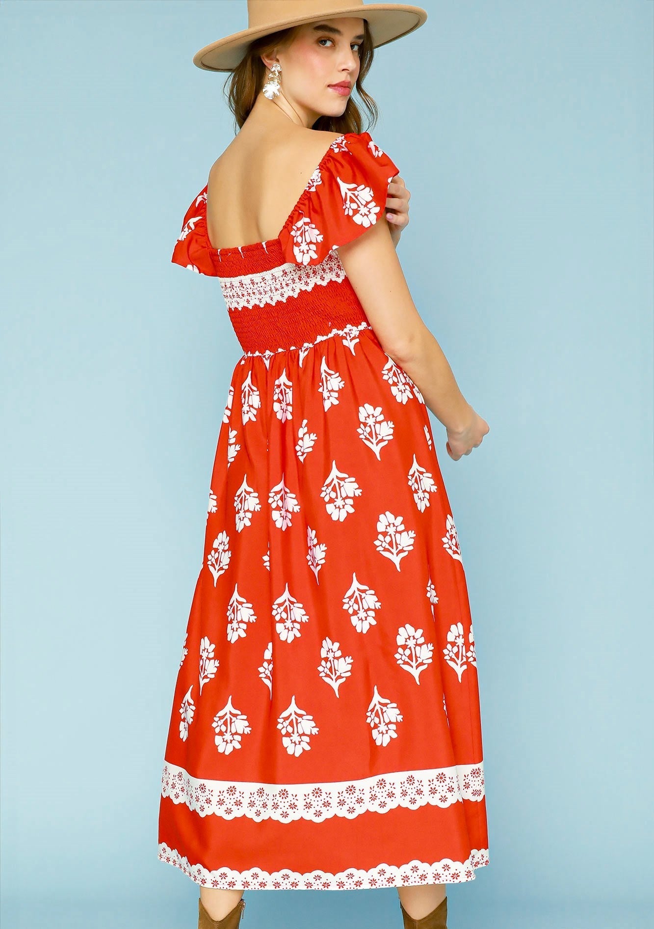 50% Off - Vacation Bound Red Boho Maxi Dress