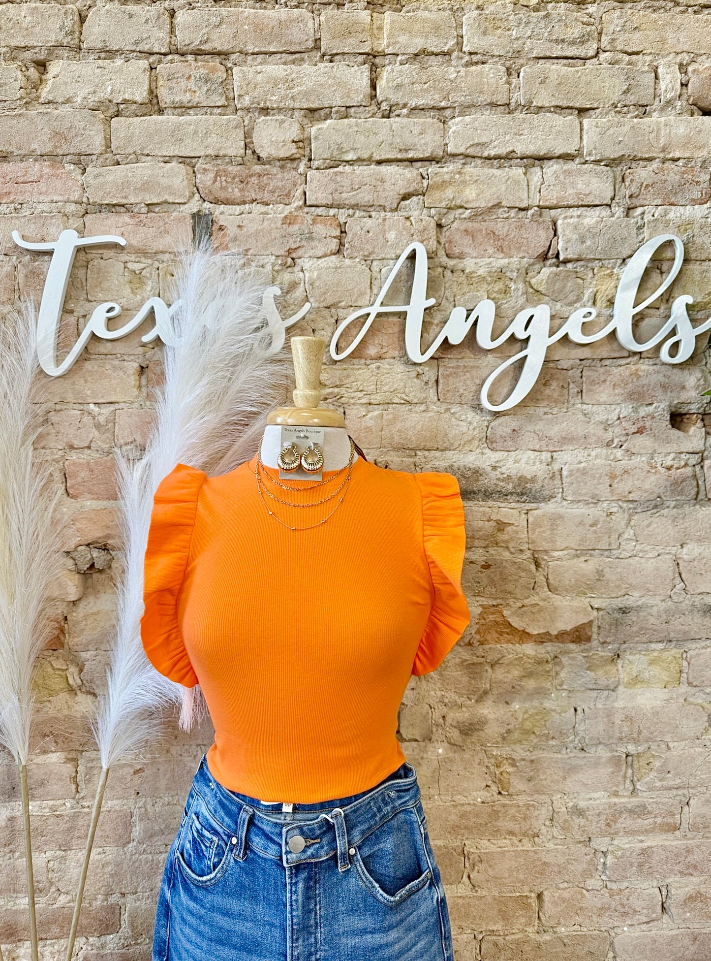 Angry Orange Ruffle Top