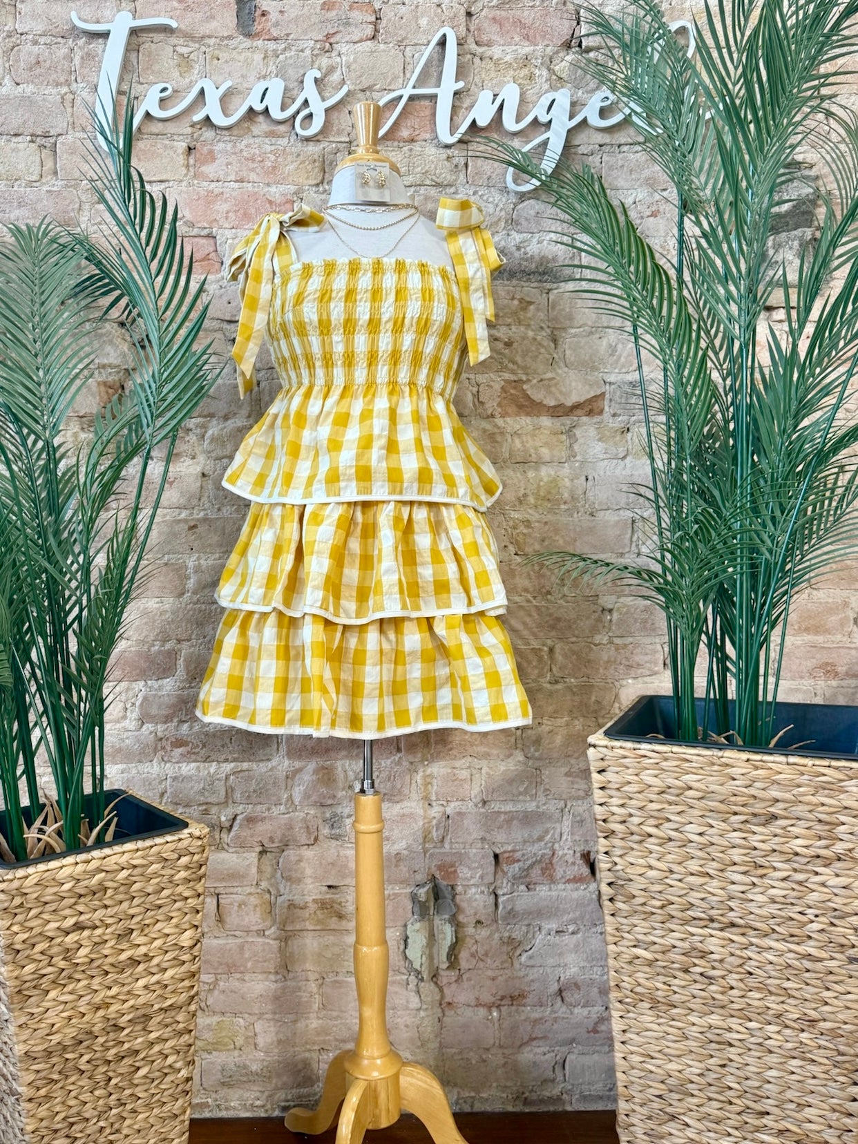 RESTOCK Let's Plan A Picnic Yellow Plaid Dress – Texas Angels